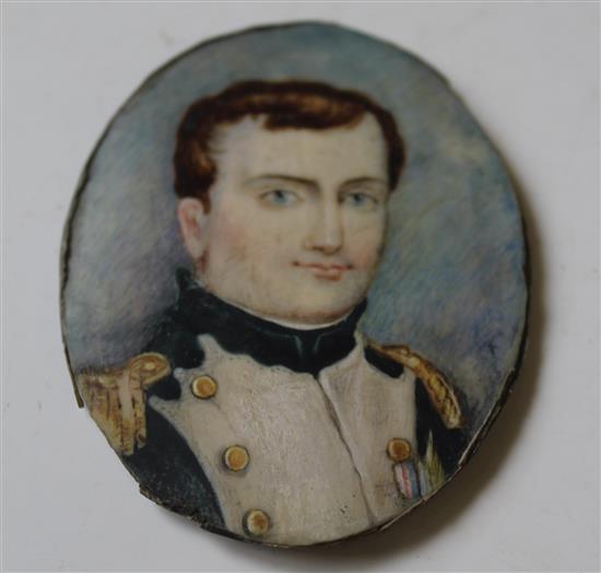 Miniature portrait on ivory Napoleon